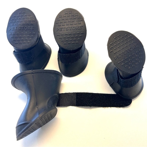 Small Dog Rubber Boots Black - Picture 3 of 7